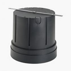Megazip (Accessory) Inox Kit for instalación to Ceiling of cemento box round Black