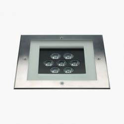 Megazip Recessed suelo Square 7 Accent LED Rgb 8,5w 230v Stainless Steel