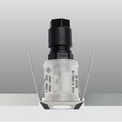 Nanoled Downlight Quadrata 45mm 1 Soft LED 3200k 1,25w 24v Acciaio inossidabile