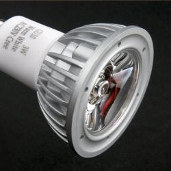 Lámpara LED GU10 dichroic Serie MG Aluminium óptica Transparent 1x3W