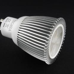 Lámpara LED GU10 dichroic Série MG Alumínio óptica Transparente 3x2W = 6W