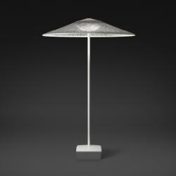 Wind Floor Lamp sombrilla Chrome white