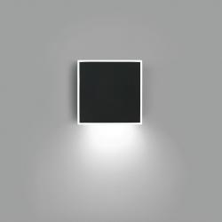 Alpha luz de parede Quadrada - Lacado preto fosco e Cromo