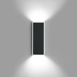 Alpha luz de parede retangular - Lacado preto fosco e Cromo