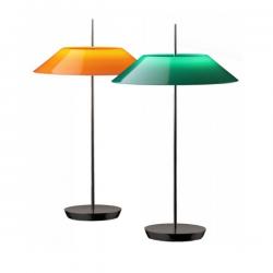 Mayfair Lampe de table 52cm 1xLED 2,4W + 1xLED 16,8W dimmable abat-jour de méthacrylate - Nickel Noir Brillant et orange