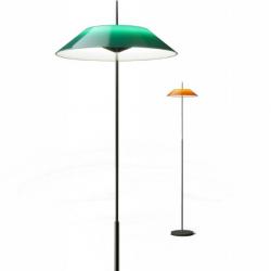 MayFair Lámpara de Pie 147cm LED 2,4w + 16,8w regulable -Níquel negro Brillante y Verde
