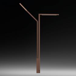 stick high Floor Lamp Arbol Doble 335cm - Lacquered Oxido Mate