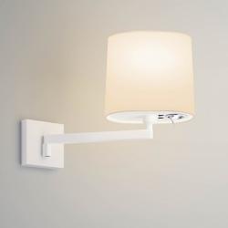 Swing Applique con Paralume Crema + luce LED Lettura - Laccato bianco opaco