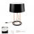 Imagen 2 de Premium Table Lamp 3xE27 MAX 18W - Copper Shiny lampshade fabric black