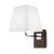 Imagen 2 de Devon Wall Lamp 26x42x38cm E27 PL E 20w Chrome lampshade lino white