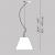 Imagen 3 de Grande Costanza Lámpara Colgante Completa con dimmer E27 3x70w - pantalla blanca