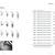 Imagen 2 de Rhythm Lámpara Colgante vertical Downlights 10 Stickers Largos 10xLED STRIP 5,8W - Lacado blanco Roto Mate