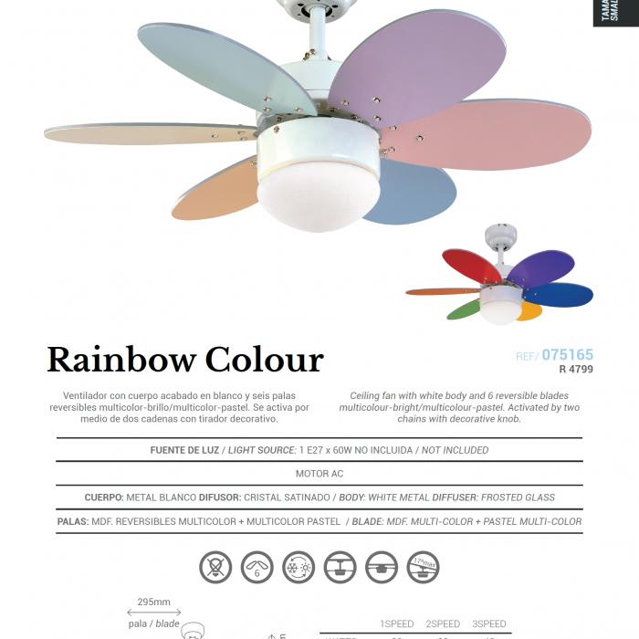 Ventilador de Techo Sulion  RAINBOW LED multicolor 