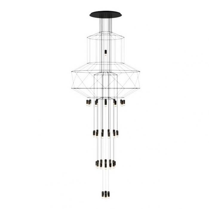 Imagen 1 de Wireflow linear Pendant Lamp 400cm 43xLED 4,5W dimmable - Lacquered Black
